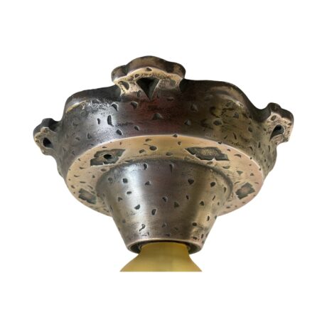 VL1187 Vintage Virden Flush Mount Bare Bulb Tudor Revival Ceiling Light Restored - Image 2