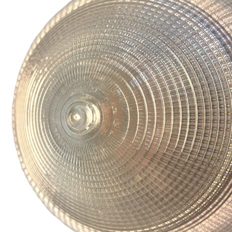VL1177 Antique 1910 Brass Pendant Holophane Waffle Glass Dental Stalagmite Shade - Image 11
