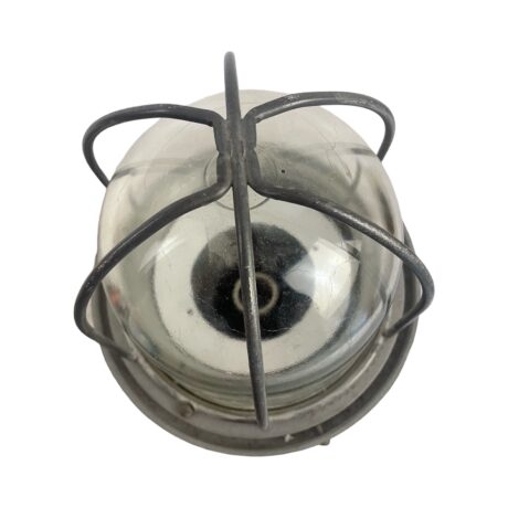 VL1195 Vtg Explosion Proof Mid Century Industrial Globe Light Caged Steam Punk - Image 5