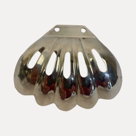 VBP1045 Antique c1910 Nickel Plated Brass Wolff Clam Shell Wall Mount Corner Soap Holder - Image 2
