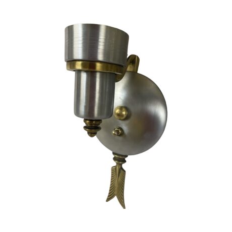 VL1191 Pair c1930s Art Deco Levolite Arrow Sconces Custard Cup Shades Restored - Image 7