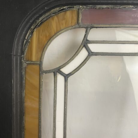 AG1059 Pair Antique c1905 Chicago Salvage Stained Glass Landing Windows Restored - Image 4