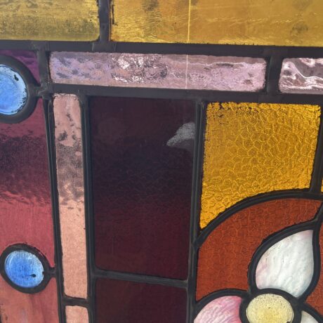 AG1060 Antique c1895 Victorian Stained Glass Window Jewels Restored - Image 6