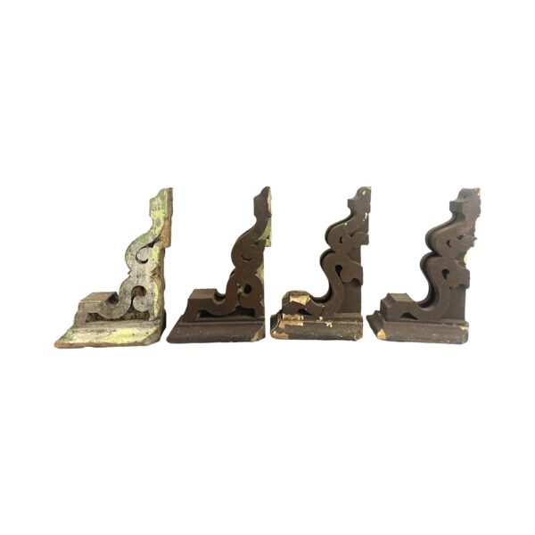 AC1010 Pair Antique Victorian c1890 Farm House Pine Corbels Brackets Salvaged