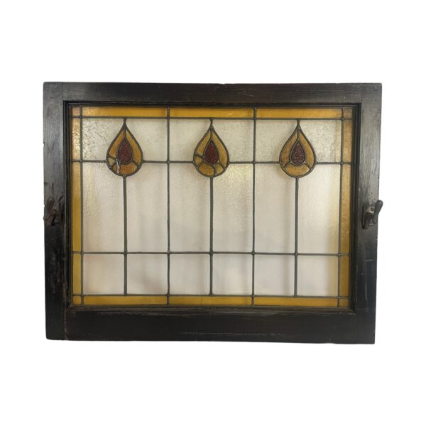 AG1063 Antique c1910 Craftsman Piano Window Tulip Pattern Restored