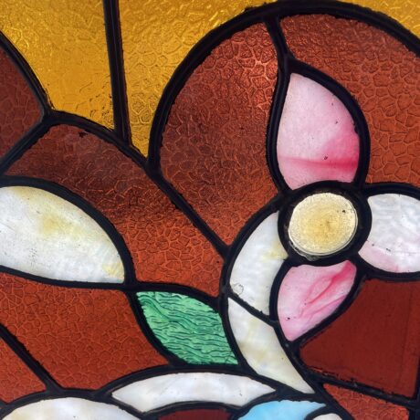 AG1060 Antique c1895 Victorian Stained Glass Window Jewels Restored - Image 3