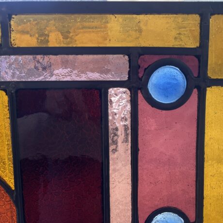 AG1060 Antique c1895 Victorian Stained Glass Window Jewels Restored - Image 2