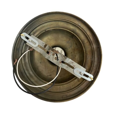 VL1133 Antique Brass Semi-Flush Mount Light Large 11in Brascolite Shade Restored - Image 4