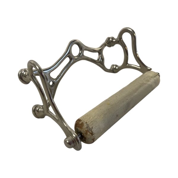 VBP1062 Antique c1910 Toilet Paper Tissue Holder San-O-La Nickel Plated Brass Original