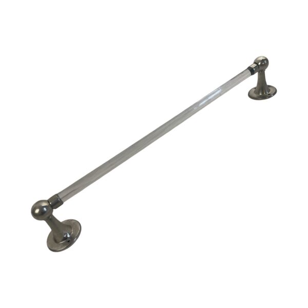 VBP1056 Antique Vintage c1910 Nickel Plated Brass 20” Glass Towel Bar