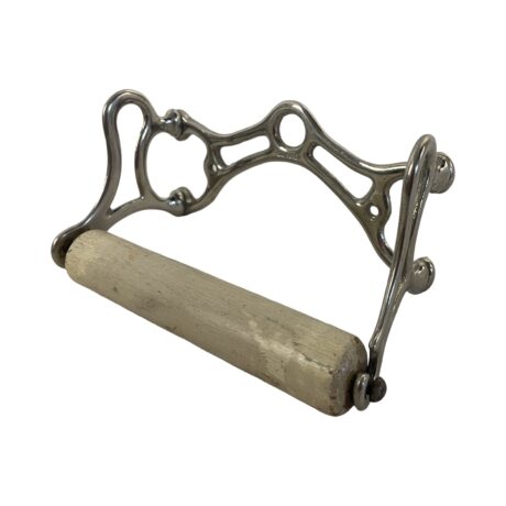 VBP1062 Antique c1910 Toilet Paper Tissue Holder San-O-La Nickel Plated Brass Original - Image 2
