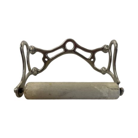 VBP1062 Antique c1910 Toilet Paper Tissue Holder San-O-La Nickel Plated Brass Original - Image 3