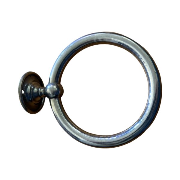 VBP1054 Antique c1910 Silvers Brooklyn Fixed Wall Mount Towel Ring Nickel Plated
