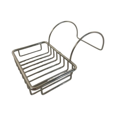 VBP1067 Antique c1910 Nickel Over-the-Rim Claw Foot Tub Soap Holder Restored - Image 2