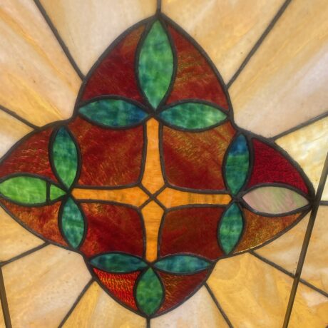 AG1061 Antique c1905 Large 42 in. Round Stained Glass Window Restored - Image 2