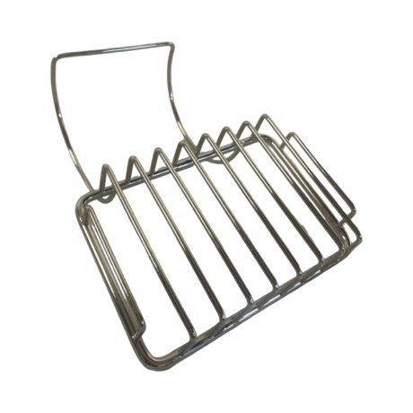 VBP1067 Antique c1910 Nickel Over-the-Rim Claw Foot Tub Soap Holder Restored - Image 4