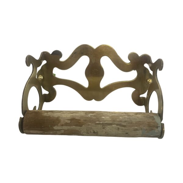 VBP1070 Antique Vintage c1915 Wil Wear Ornate Brass Toilet Paper Holder