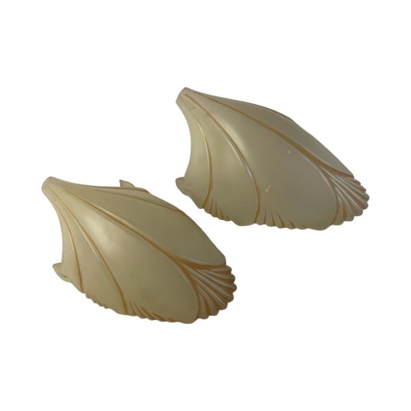 VL1240 Pair Antique Vintage Midwest Lighting c1930 Art Deco Batwing Shades Mint