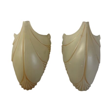 VL1240 Pair Antique Vintage Midwest Lighting c1930 Art Deco Batwing Shades Mint - Image 2