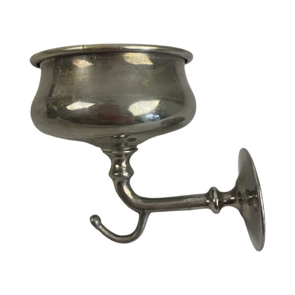 VBP1071 Antique c1910 Nickel Plated Brass Cup Shaving Brush Holder