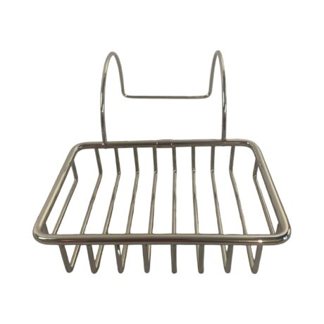VBP1067 Antique c1910 Nickel Over-the-Rim Claw Foot Tub Soap Holder Restored - Image 3
