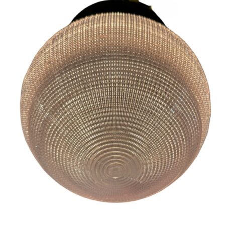VL1252 Antique Semi-Flush Mount 6 in Holophane Shade Cast Iron Fitter Restored - Image 3