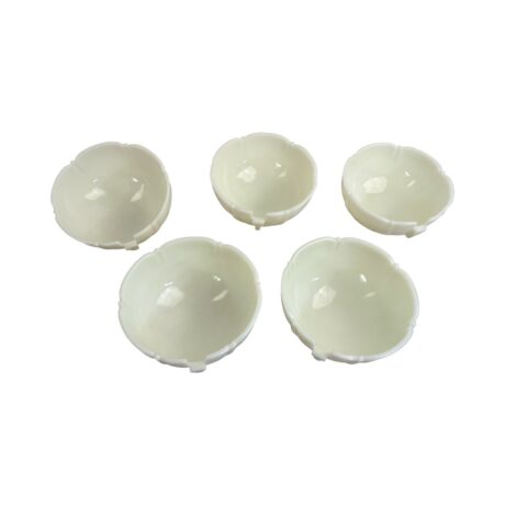 VL1244 Antique Vintage c1930 Set of 5 Art Deco Milk Glass Slip Shades Mint - Image 4