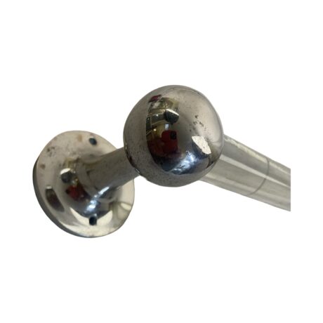 VBP1073 Antique Vintage c1910 Nickel Plated Brass Glass Hand Towel Bar - Image 2
