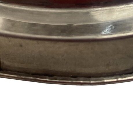 VL1246 Antique c1920 Semi-Flush Mount Light Nickel Clam Broth Shade Restored - Image 5