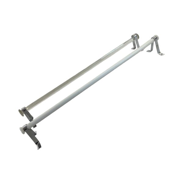 VBP1076 Pair Antique c1930 Chrome Plated Milk & Glass Towel Bars Restored