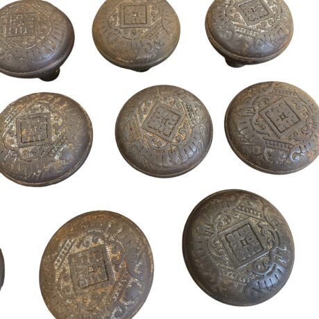 AH1028 Large Lot of Antique Steel Corbin Canton Knobs Backplates Restored Quantity! - Image 7