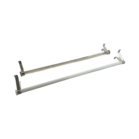 VBP1076 Pair Antique c1930 Chrome Plated Milk & Glass Towel Bars Restored - Image 2