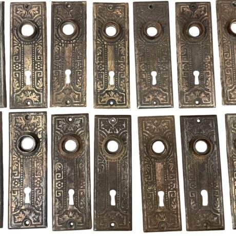 AH1028 Large Lot of Antique Steel Corbin Canton Knobs Backplates Restored Quantity! - Image 2