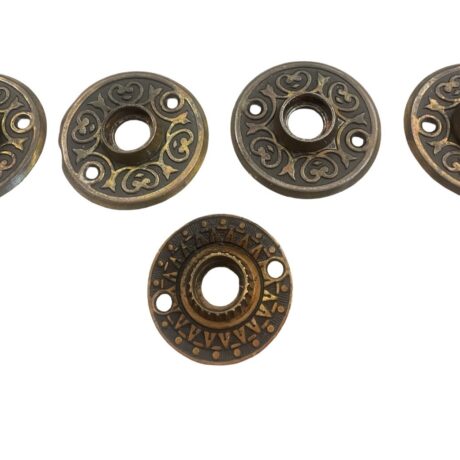 AH1029 Antique Wood Knob Sets Victorian Backplates Rosettes Eastlake Restored - Image 4