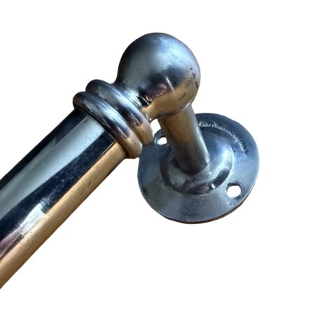 VBP1079 Antique c1905 Brasscrafters Oversized 32in Nickel Plated Brass Towel Bar - Image 3