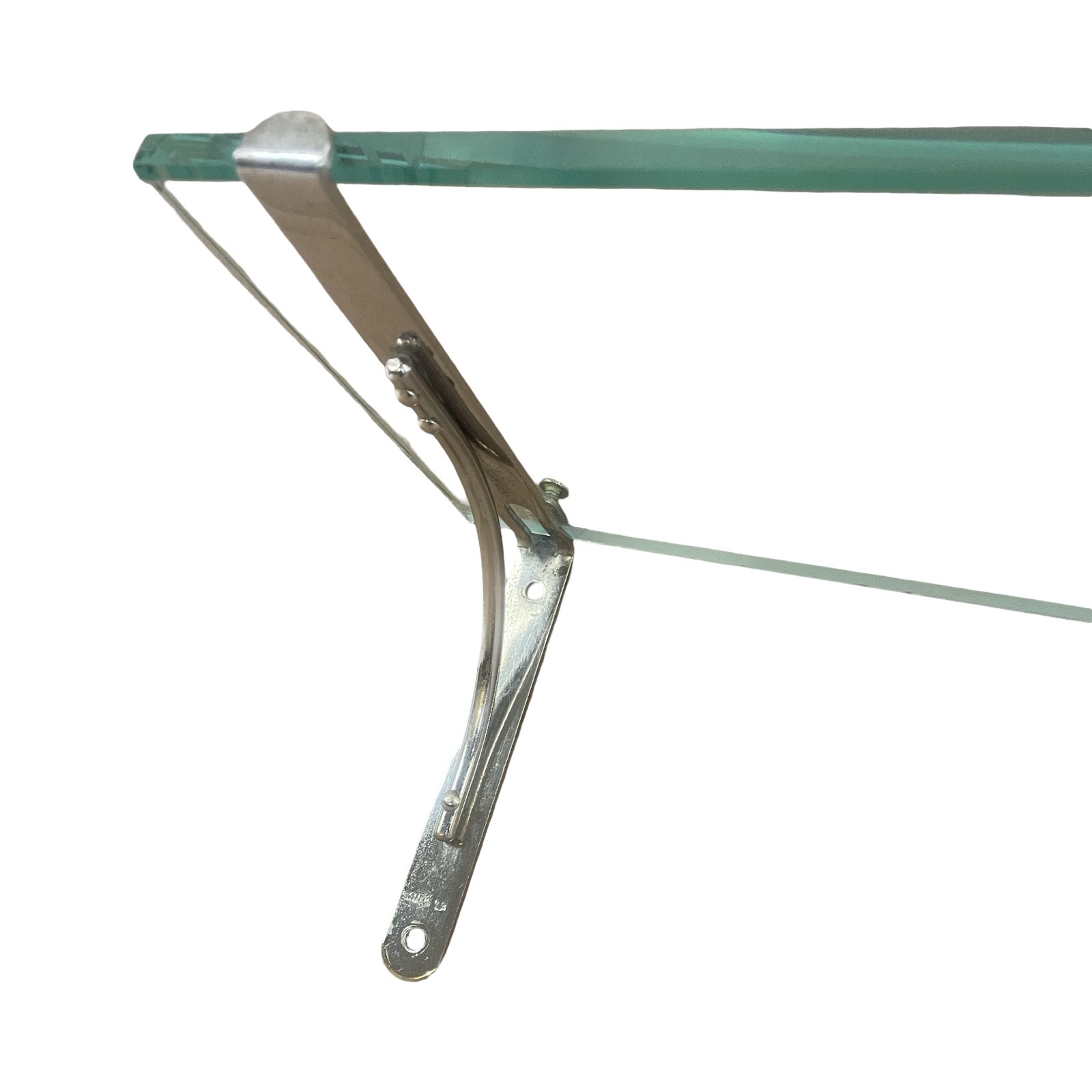 VBP1077 Antique c1910 San-O-La Nickel Brackets Bathroom Shelf 18 in Restored - Image 3