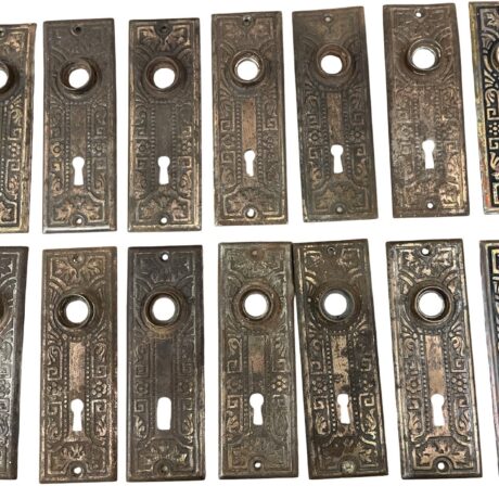 AH1028 Large Lot of Antique Steel Corbin Canton Knobs Backplates Restored Quantity! - Image 3