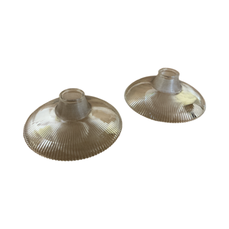 VL1266 Antique c1905 Brass 2 Light Pendant Chandelier Holophane Shades Restored - Image 8