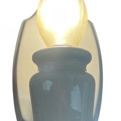 VL1265 Antique Vintage Tudor c1920 White Porcelain Bare Bulb Sconce Restored - Image 3