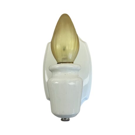 VL1265 Antique Vintage Tudor c1920 White Porcelain Bare Bulb Sconce Restored - Image 2