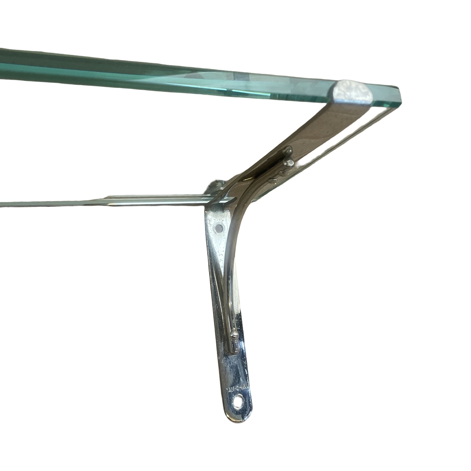 VBP1077 Antique c1910 San-O-La Nickel Brackets Bathroom Shelf 18 in Restored - Image 2