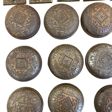 AH1028 Large Lot of Antique Steel Corbin Canton Knobs Backplates Restored Quantity! - Image 5