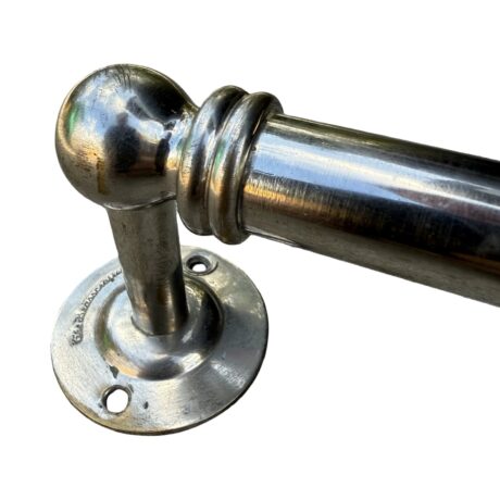VBP1079 Antique c1905 Brasscrafters Oversized 32in Nickel Plated Brass Towel Bar - Image 2