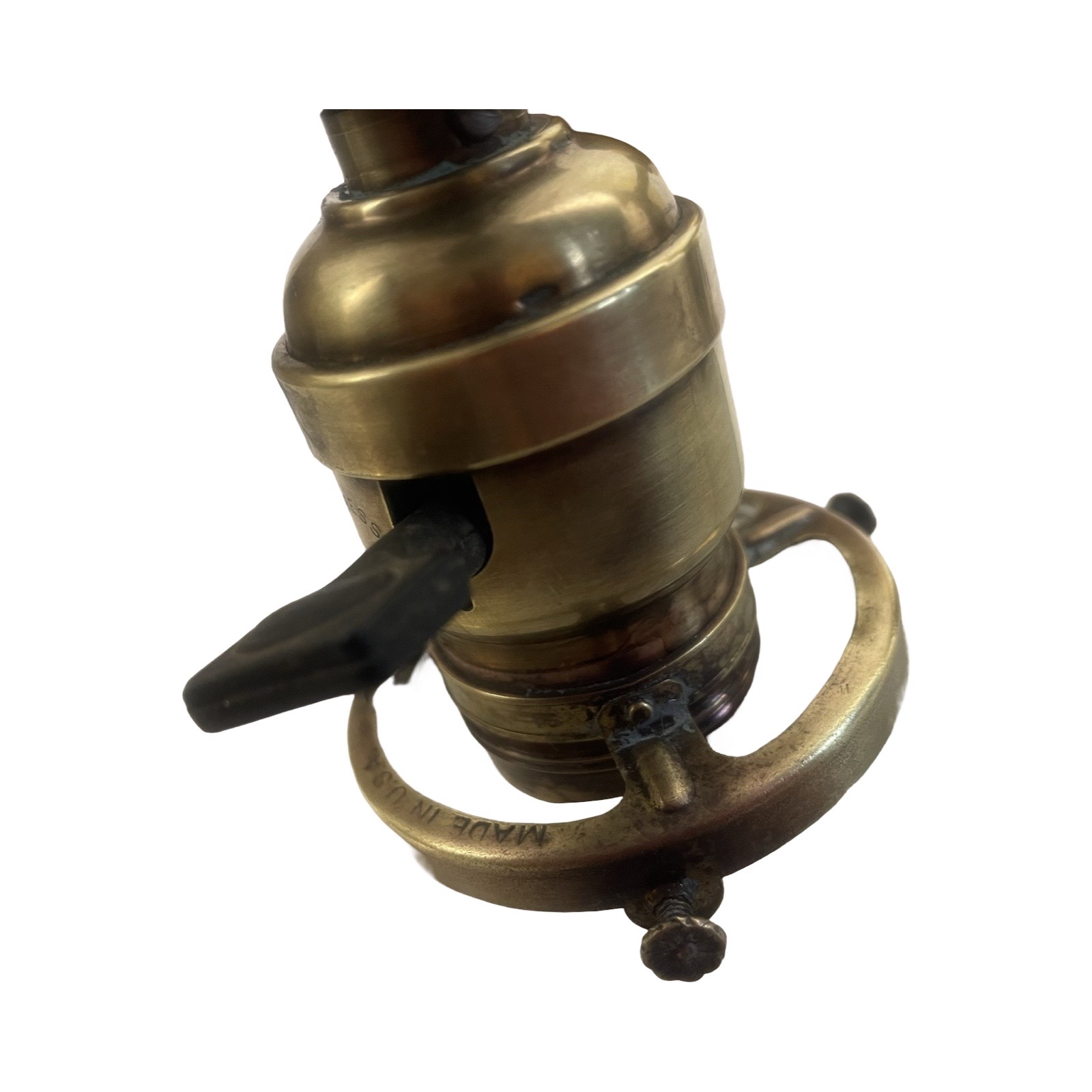 VL1256 Pair Antique c1905 Craftsman Brass Sconces Jefferson Shades Restored - Image 5