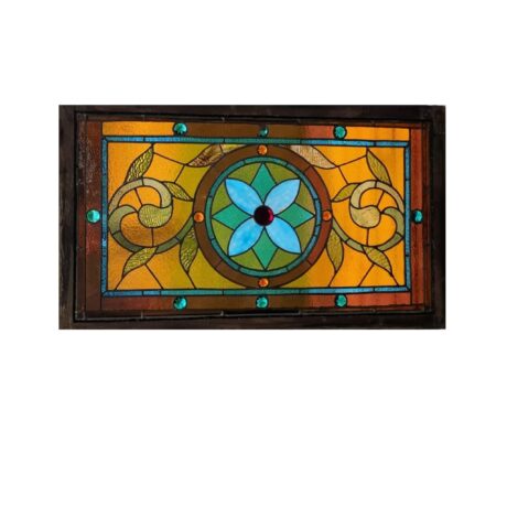 AG1076 Antique Victorian Aesthetic Era c1880 Transom Window Jewels Restored RARE