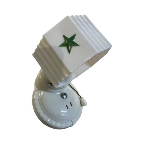 VL1270 Porcelain Sconce 1920 Milk Glass Art Deco Texaco Star Shade Restored RARE