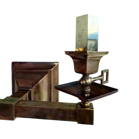 VL1268 Antique Craftsman c1910 Gas Electric Sconce Sheffield Shade Restored - Image 3