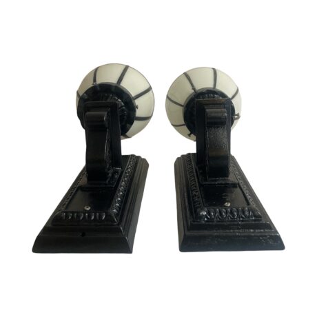 VL1278 Pair Craftsman c1927 Murlin Mfg. Cast Iron Porch Lights Sconces Restored - Image 5