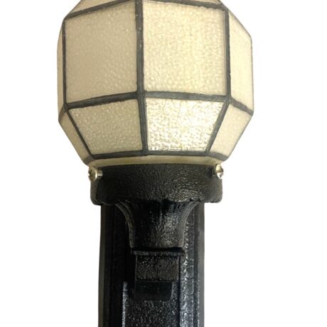 VL1277 Antique c1920 Cast Iron Sconce Porch Light Octagon Shade Restored - Image 4