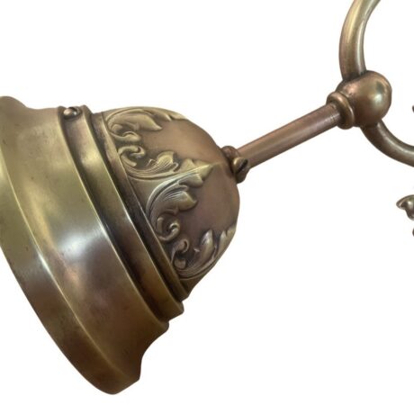 VL1274 Antique Victorian c1900 Brass Copper Embossed Sconce Opal Glass Restored - Image 4